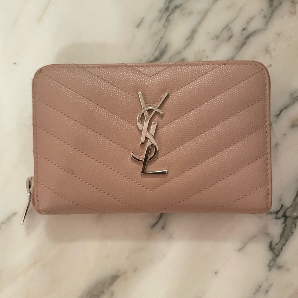 YSL pink wallet